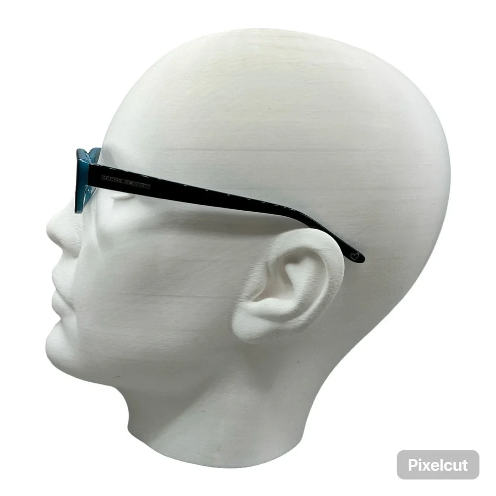 Hard Candy HC03‎ BLK Eyeglasses Frames Black Teal Rectangular 53-16-135